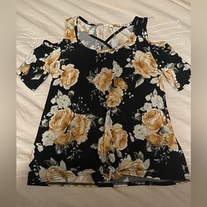 Floral short sleeve shirt. TJMax. Worn once.
